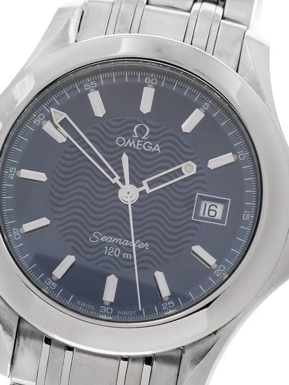 OMEGA Seamaster120 2511.81 Date Navy Dial Quartz Men's Watch_968013